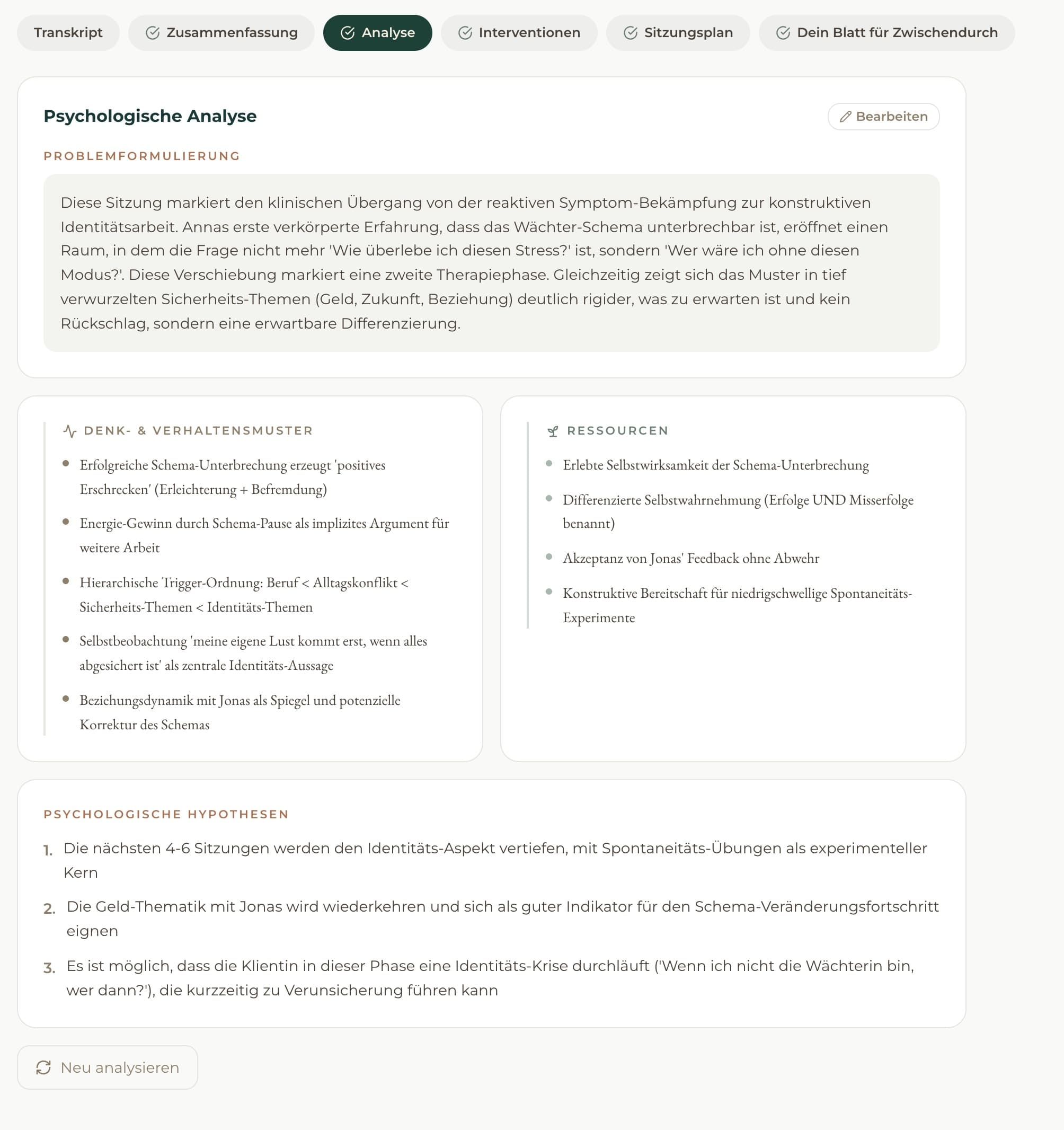 Nova-Analyse: Problemformulierung, Verhaltensmuster und Ressourcen
